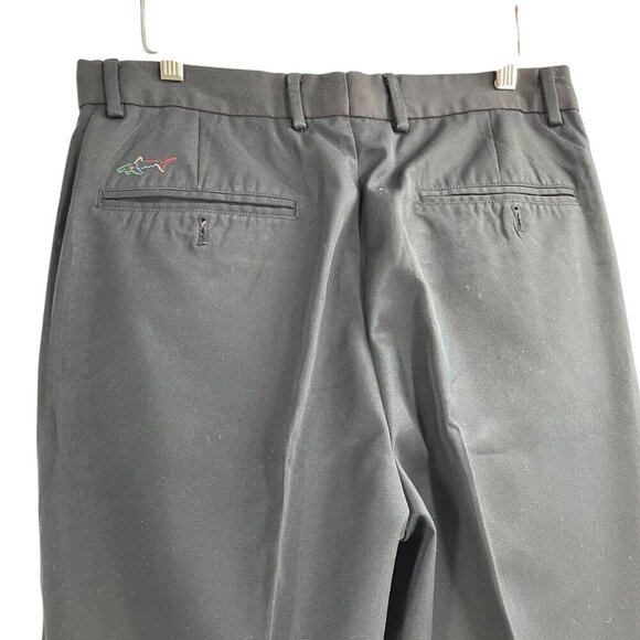 Greg Norman Black Pleated Cuffed Pants Mens Size 32x34 Classic Career Business - Picture 3 of 8